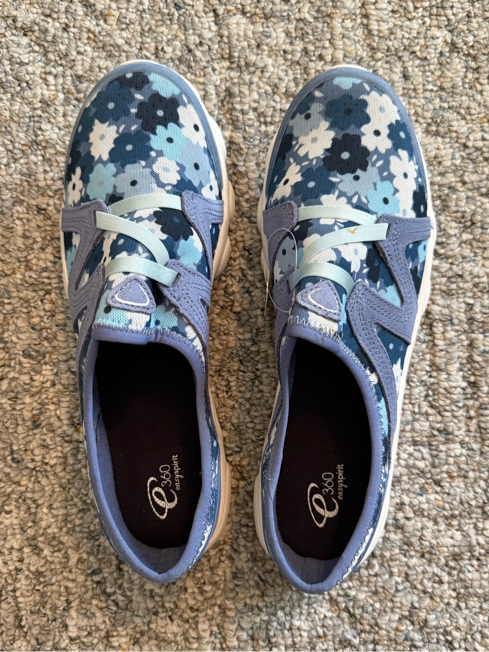 Easy Spirit e360 Esprito Blue Floral Comfort Sneakers Size 10M New In Box